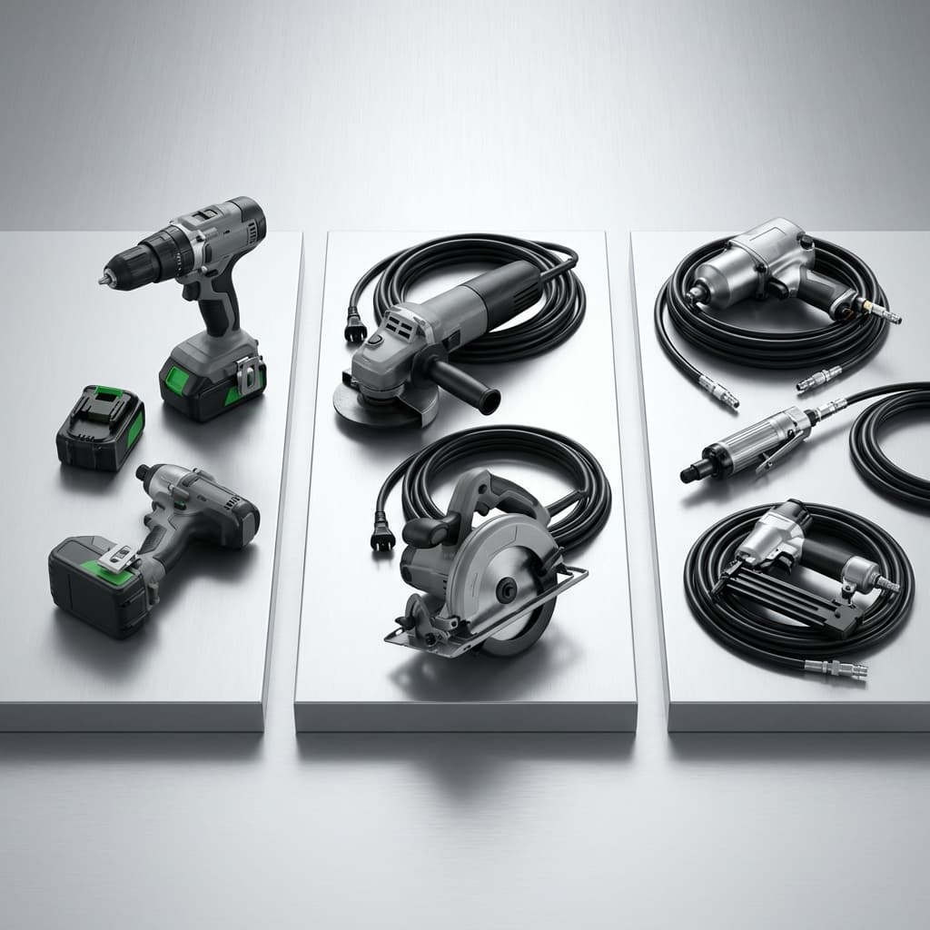 Outils pneumatiques, Manuels, À batteries, Électriques