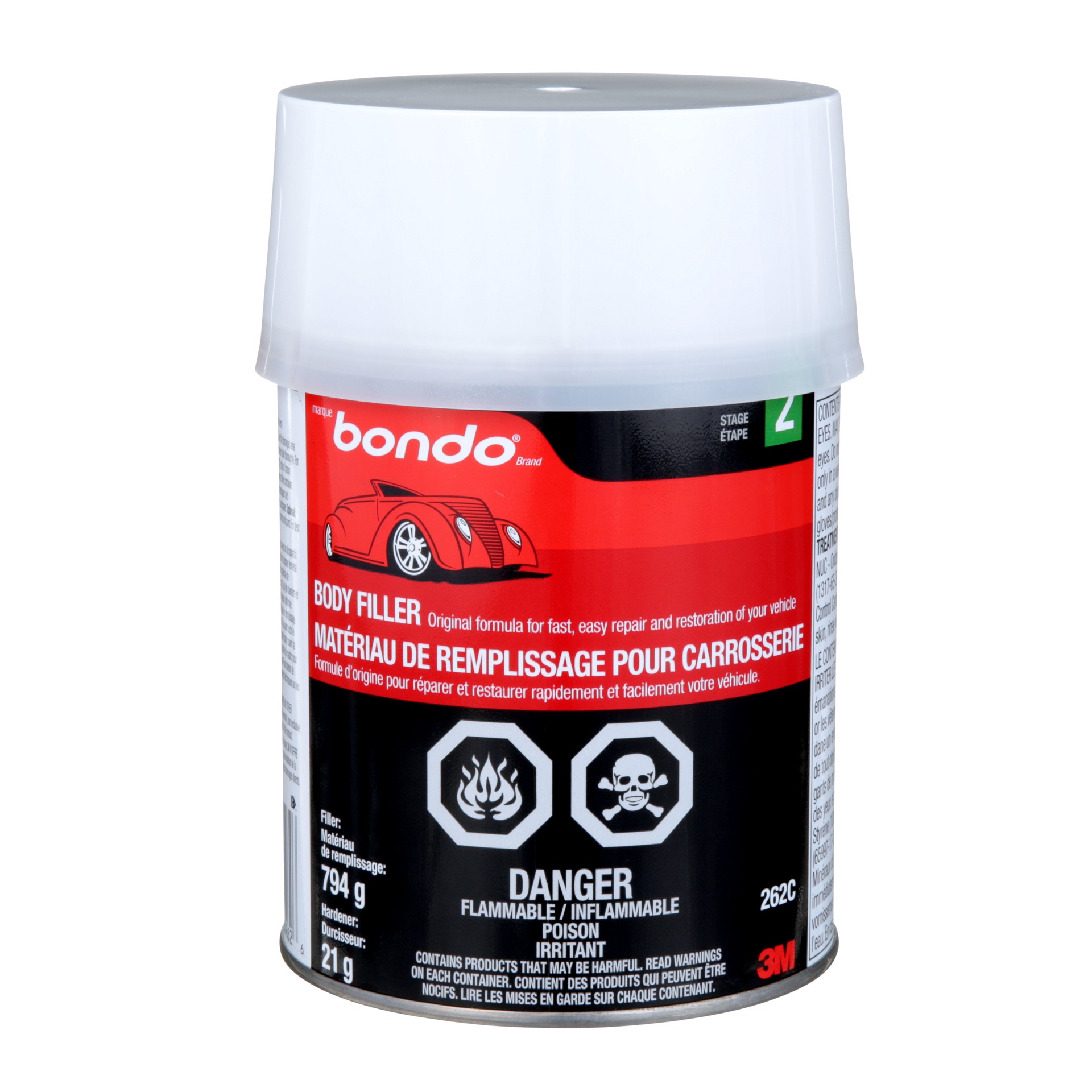 Matériau de remplissage pour carrosserie 262C Bondo®, 794 g, 12/caisse