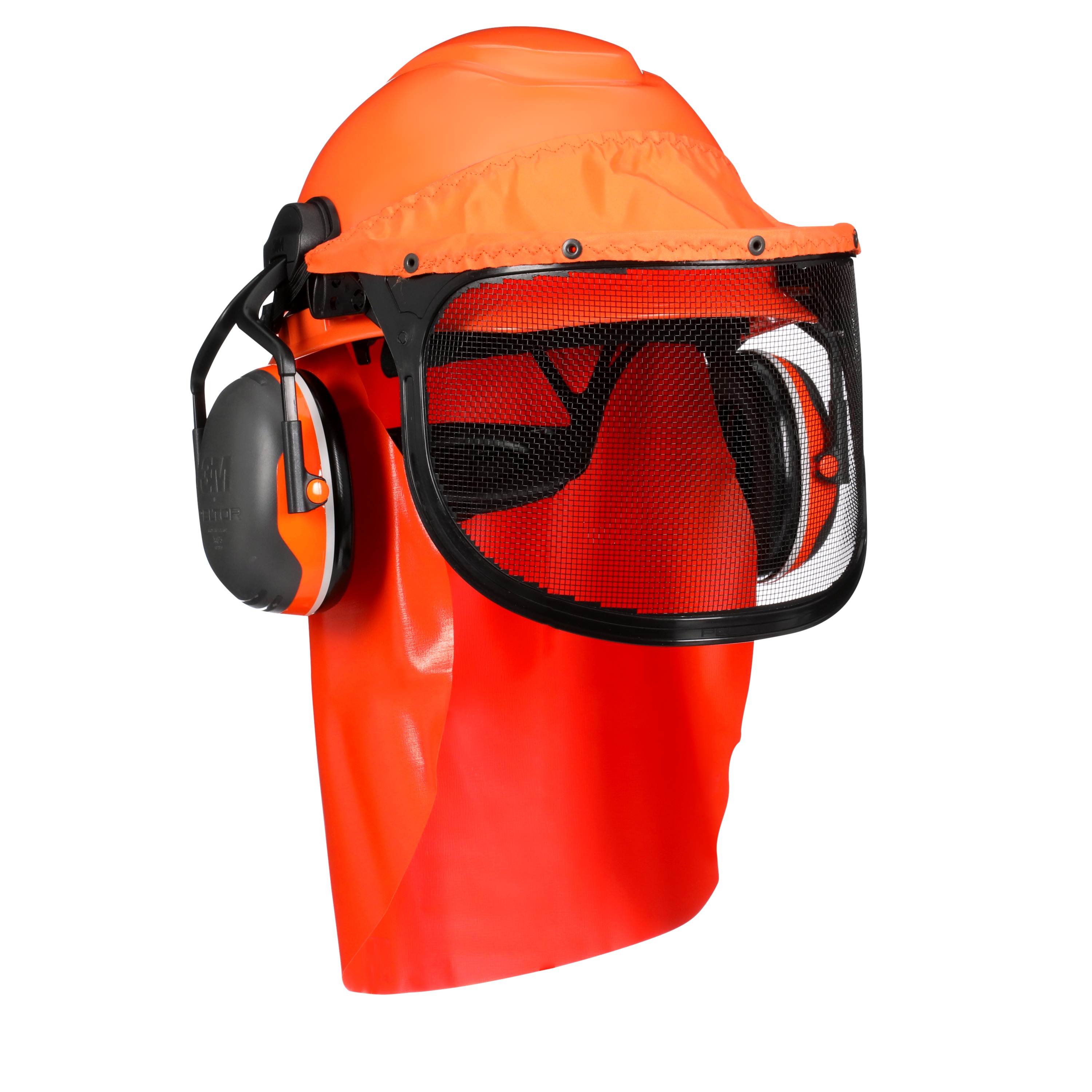 3M LumberJack™ Hard Hat System H-706SFRFK-UV, Pressure Diffusion Suspension, Uvicator, Mesh Visor, Rainshield, Ear Muffs, 1/Case